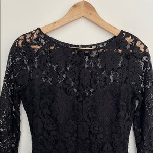 black lace long sleeved romper by bb dakota, size 4